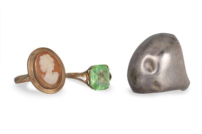 Lot 17 - TWO GOLD RINGS, and another ring