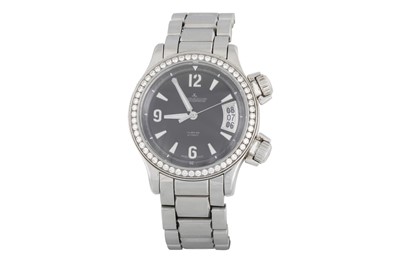 Lot 406 - A LADY'S STAINLESS STEEL JAEGER LE COULTRE...