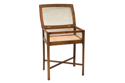Lot 499 - AN ANTIQUE OAK FRAMED GLAZED VITRINE GLAZED...