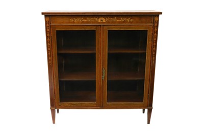 Lot 500 - AN EDWARDIAN INLAID SATIN WOOD DOUBLE GLAZED...