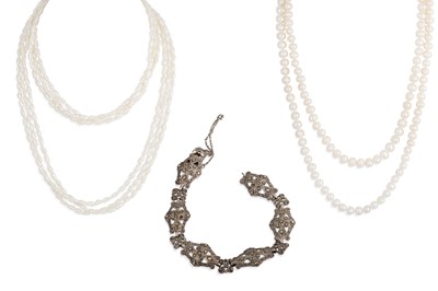 Lot 19 - TWO SETS OF CULTURED RIVER PEARLS, together...