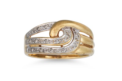 Lot 3 - A DIAMOND DRESS RING, of knot form, in 9ct...