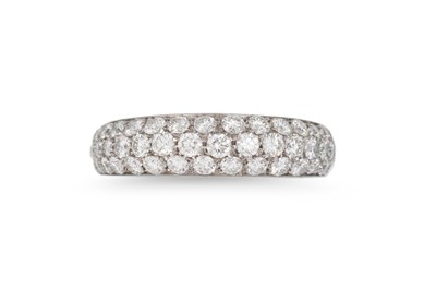 Lot 218 - A DIAMOND PAVE SET BAND RING, mounted in 18ct...