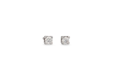 Lot 264 - A PAIR OF STUD EARRINGS, the brilliant cut...