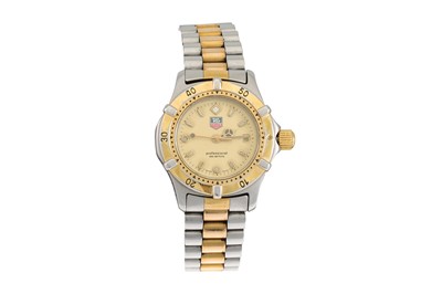 Lot 436 - A LADY'S BI METAL TAG HEUER WRIST WATCH,...
