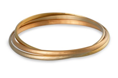 Lot 127 - AN 18CT GOLD BRACELET, comprising three...