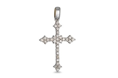 Lot 368 - A DIAMOND SET CROSS, mounted in 14ct white...