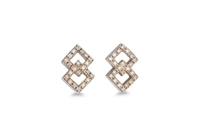 Lot 296 - A PAIR OF DIAMOND EARRINGS, modelled as...