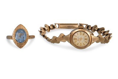 Lot 281 - A 9CT GOLD WRISTWATCH, together with a 9ct...