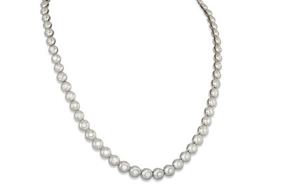 Lot 419 - A DIAMOND LINE NECKLACE, set with graduating...