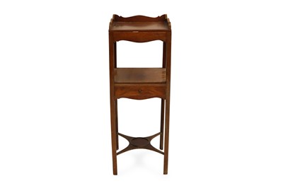 Lot 526 - A GEORGE III SQUARE MAHOGANY OCCASIONAL...