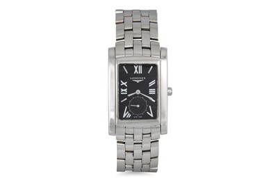 Lot 397 - A LONGINES WRIST WATCH, stainless steel,...