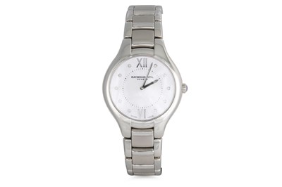 Lot 401 - A MID SIZED RAYMOND WEIL WRIST WATCH, mother...