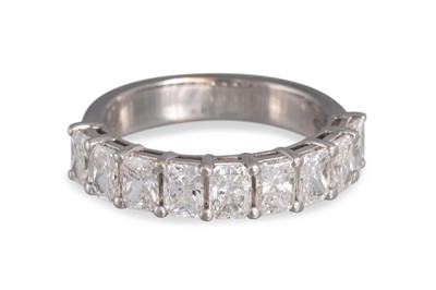 Lot 359 - A DIAMOND HALF ETERNITY RING, the radiant cut...