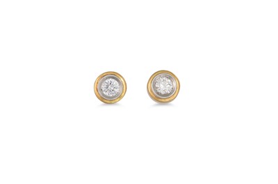Lot 171 - A PAIR OF DIAMOND STUD EARRINGS, the brilliant...