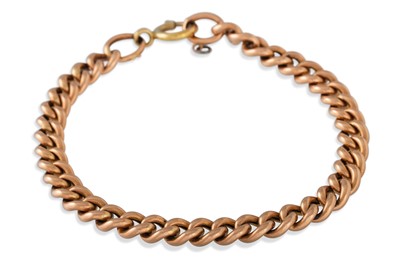 Lot 247 - A 15CT YELLOW GOLD CURB LINK BRACELET, 11.3g