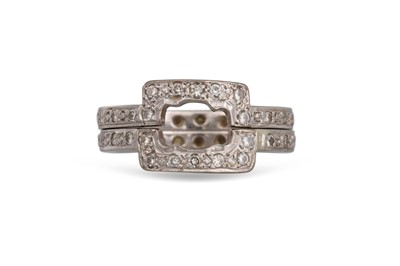 Lot 265 - A MATCHED PAIR OF DIAMOND SET SHAPED PLATINUM...