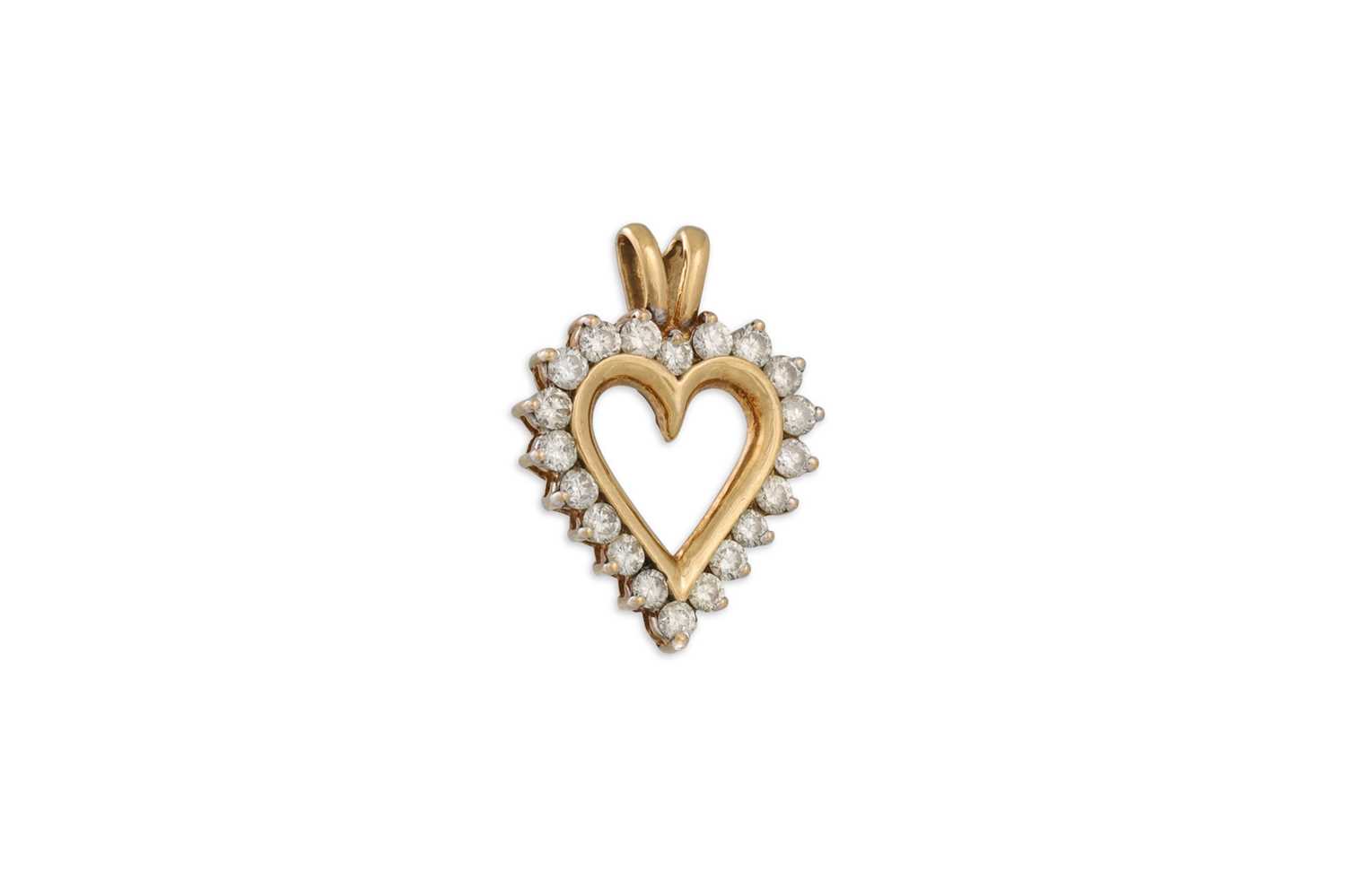 Lot 12 - A HEART SHAPED DIAMOND PENDANT, set with...