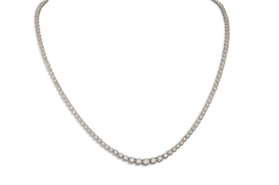 Lot 418 - A DIAMOND LINE NECKLACE, the graduated...