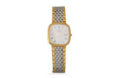 Lot 499 - A GENT'S BI-METAL OMEGA WRIST WATCH, date