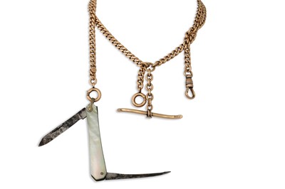 Lot 392 - A 14CT GOLD ALBERT CHAIN, with T-Bar & lobster...