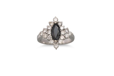 Lot 337 - A SAPPHIRE AND DIAMOND CLUSTER RING, the...
