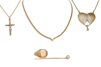 Lot 346 - A COLLECTION OF GOLD ITEMS, 25 g.