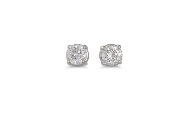 Lot 228 - A PAIR OF DIAMOND STUD EARRINGS, mounted in...