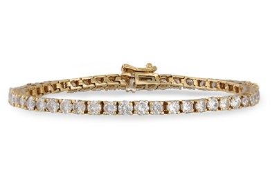 Lot 237 - A DIAMOND LINE BRACELET, the round brilliant...