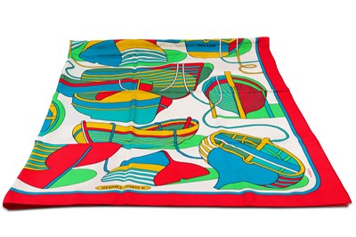 Lot 245 - A SILK “THALASSA” HERMÈS SCARF, Paris
