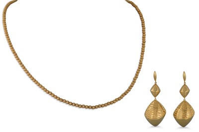 Lot 116 - A PAIR OF LARGE 18CT GOLD EARRINGS, together...