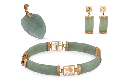 Lot 118 - A 9CT GOLD MOUNTED BRACELET, together with a...