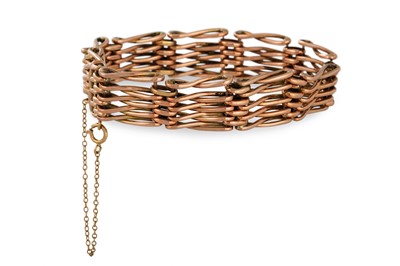 Lot 195 - A VINTAGE 9CT ROSE GOLD FIVE BAR GATE PANEL...