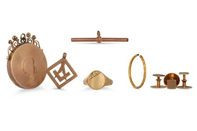 Lot 206 - A COLLECTION OF GOLD JEWELLERY, 17 g.