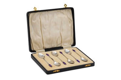 Lot 546 - A SET OF SIX TEA SPOONS, Birmingham, 1917