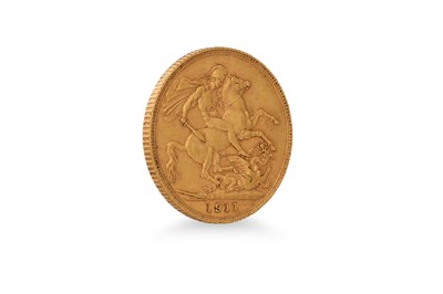 Lot 517 - A 1911 FULL GOLD SOVEREIGN GV ENGLISH COIN, 22...