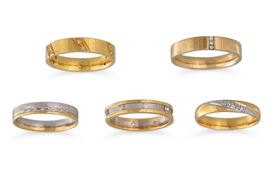 Lot 136 - FIVE DIAMOND SET RINGS, mounted in 18ct yellow...
