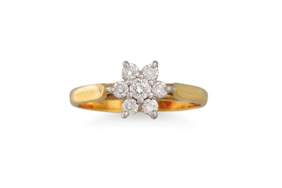 Lot 155 - A DIAMOND CLUSTER RING, the brilliant cut...