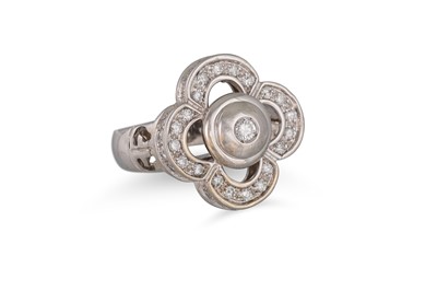 Lot 350 - A DIAMOND CLUSTER RING, quatrefoil design,...