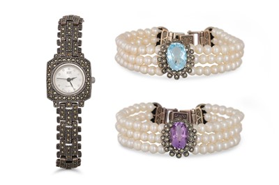 Lot 187 - A COLLECTION OF MARCASITE JEWELLERY