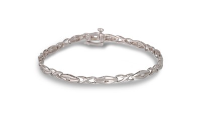 Lot 190 - A DIAMOND SET BRACELET, mounted in 9ct gold, 7g.