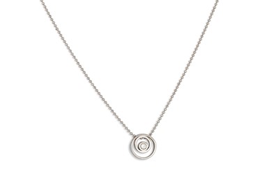 Lot 195 - A DIAMOND SET PENDANT, mounted in 9ct white...