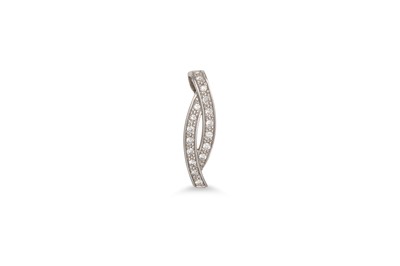 Lot 198 - A DIAMOND SET PENDANT, mounted in 18ct white gold