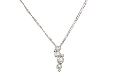 Lot 315 - A DIAMOND PENDANT, comprising a series of...