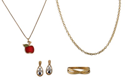 Lot 60 - A 9CT YELLOW GOLD NECK CHAIN, together with a...