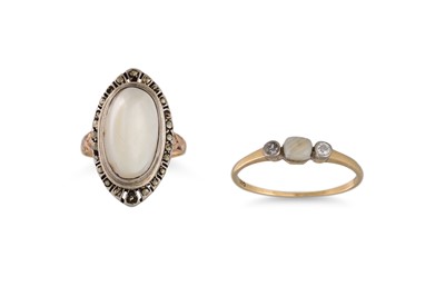 Lot 83 - TWO DRESS RINGS, mounted in gold, sizes T- U & M