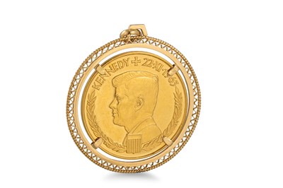 Lot 481 - A J.F.K. 35 mm MEDALLION, in a pendant mount...