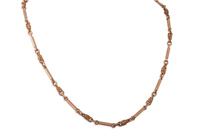 Lot 3 - A VINTAGE 9CT ROSE GOLD FANCY LINK NECK CHAIN,...
