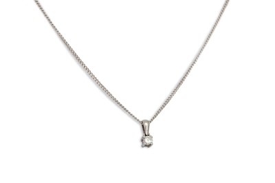 Lot 206 - A DIAMOND SET PENDANT, mounted in white gold
