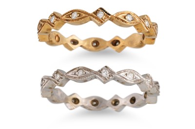 Lot 3 - TWO DIAMOND SET FULL BANDED ETERNITY RINGS,...